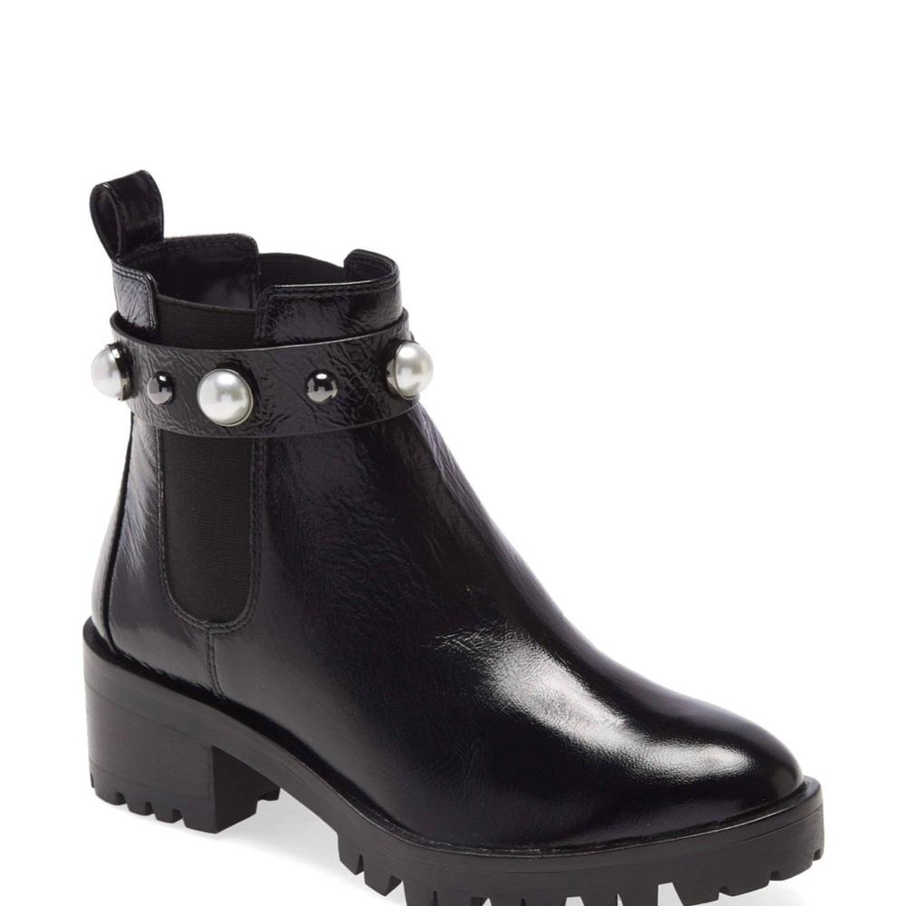 Karl Lagerfeld Paris Pola Studded Chelsea Black Booties